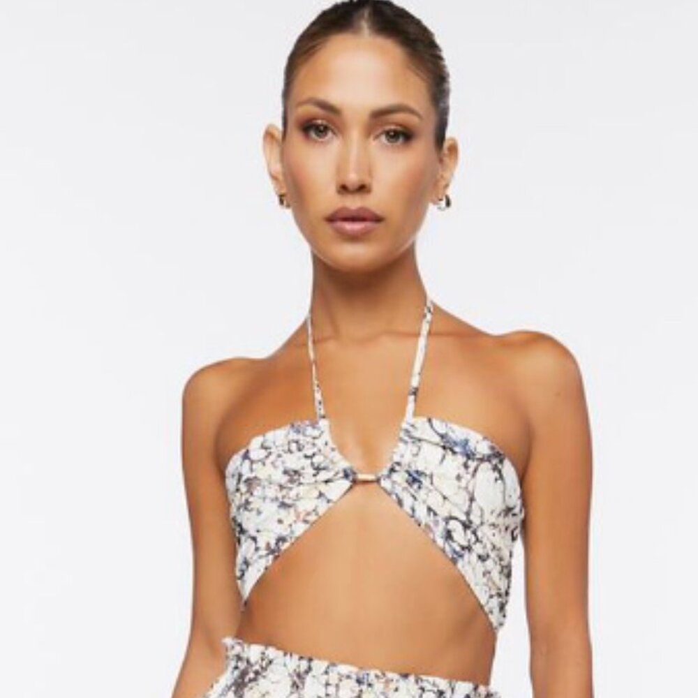 NWT Forever 21 Silky Bandeau Bralet Tie Top